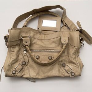 Balenciaga Beige Leather Shoulder Bag